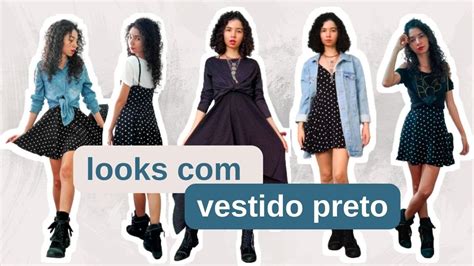 16 LOOKS com VESTIDO PRETO (vestido com bota) .